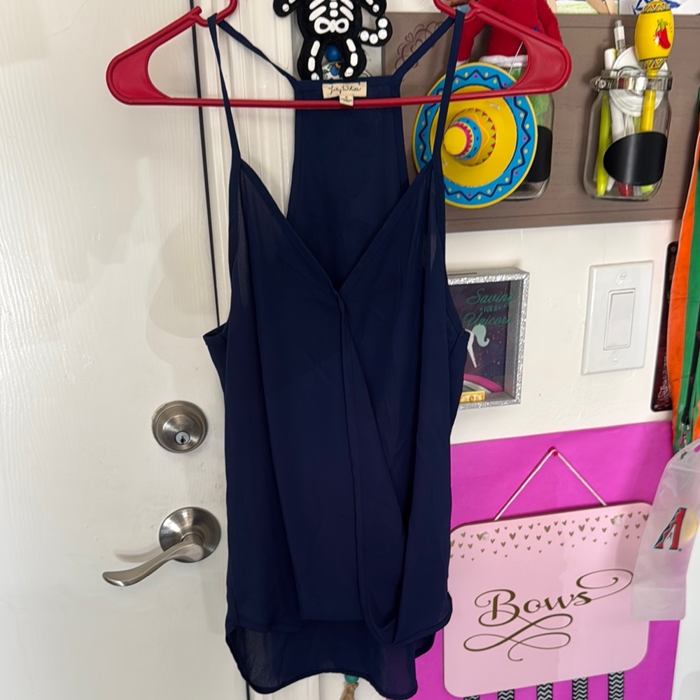 Elegant Navy Blue Women's Top
